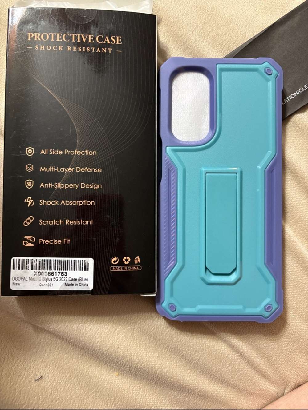 Durable Blue & Purple Shockproof Phone Case with Kickstand